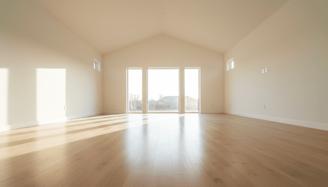 Final post-construction cleanup showing inspection-ready space